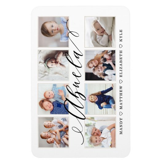 Magnet Flexible Script Abuela moderne | Collage photo pour petits (Vertical)