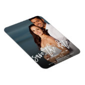 Magnet Flexible Script blanc moderne Enregistrer la date Mariage p (Côté Droit)