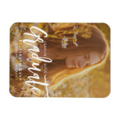 Magnet Flexible Script blanc tendance | Faire-part de diplôme (Horizontal)