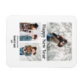 Magnet Flexible script chic moderne photo heureux nouvelle année (Horizontal)
