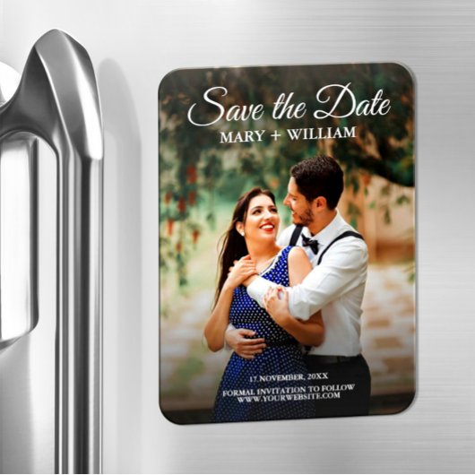 Magnet Flexible Script Classique Personnalisé Mariage Photo Enregi