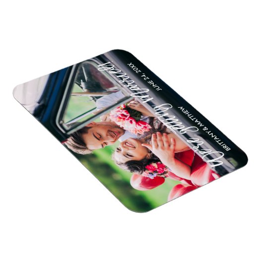 Magnet Flexible Script de brosse Enregistrer la date de mariage (Côté Droit)