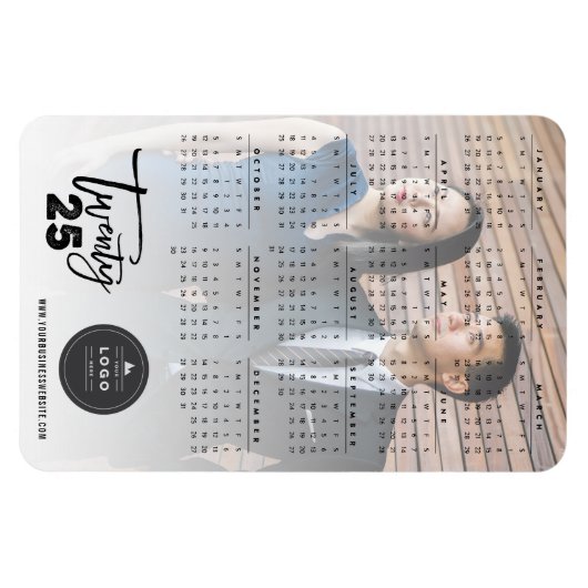 Magnet Flexible Script de brosse moderne 2023 Calendrier photo de  (Horizontal)