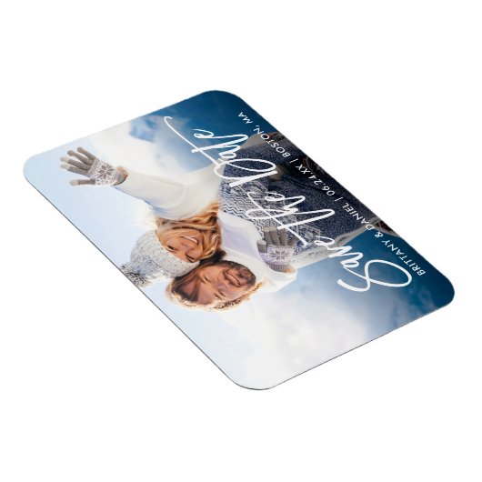 Magnet Flexible Script De Brosse Moderne Enregistrer La Date Coupl (Côté Droit)