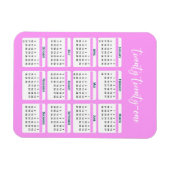 Magnet Flexible Script de calendrier annuel 2021 (Horizontal)