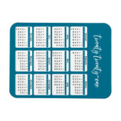 Magnet Flexible Script de calendrier annuel 2021 (Horizontal)