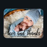 Magnet Flexible Script de calligraphie moderne Nouveau bébé amour<br><div class="desc">Script de calligraphie moderne Nouveau bébé amour et Merci Photo Merci Magnet</div>