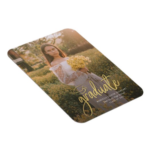 Magnet Flexible Script de graduation Photo Grad 2024 Faire-part (Côté Droit)