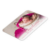 Magnet Flexible Script de naissance pour photo de bébé fille avec  (Côté Gauche)