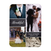 Magnet Flexible Script de remerciement Rustic Mariage Photo Collag (Vertical)