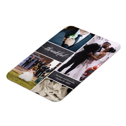 Magnet Flexible Script de remerciement Rustic Mariage Photo Collag (Côté Gauche)