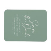 Magnet Flexible Script décontracté sauge vert typographie mariage  (Horizontal)