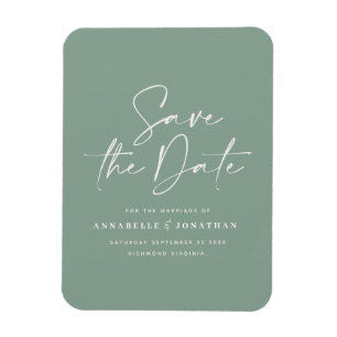 Magnet Flexible Script décontracté sauge vert typographie mariage
