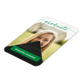 Magnet Flexible Script Diplômé Vert Photo Moderne (Côté Gauche)