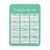 Magnet Flexible Script du calendrier de l'année complète 2021 (Vertical)