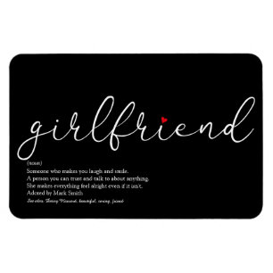 Magnet Flexible Script Love Coeur Girlriend Définition