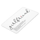 Magnet Flexible Script Love Coeur Girlriend Définition (Côté Gauche)