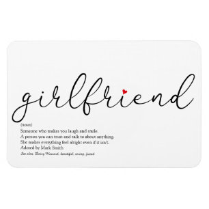 Magnet Flexible Script Love Coeur Girlriend Définition