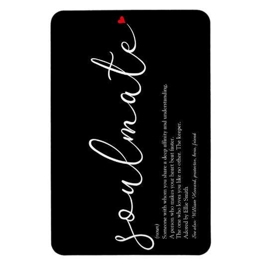 Magnet Flexible Script Love Coeur Soulmate Définition (Vertical)