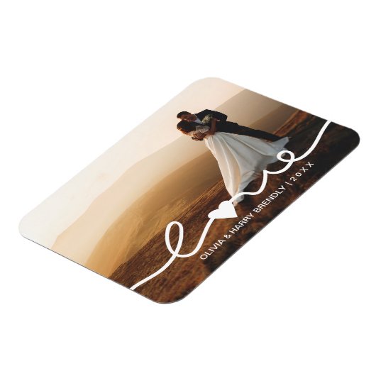 Magnet Flexible Script Mariage d'amour | Cadeau Mariage avec aiman (Côté Gauche)