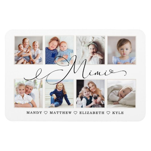 Magnet Flexible Script Mimi moderne | Collage photo pour petits en (Horizontal)