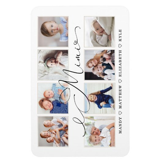 Magnet Flexible Script Mimi moderne | Collage photo pour petits en (Vertical)