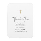 Magnet Flexible Script moderne Cursive Faux Gold Cross Memorial (Vertical)