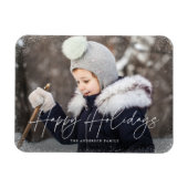 Magnet Flexible Script Moderne de Joyeuses Fêtes Flocons de Neige (Horizontal)