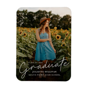 Magnet Flexible Script moderne Diplôme photo simple