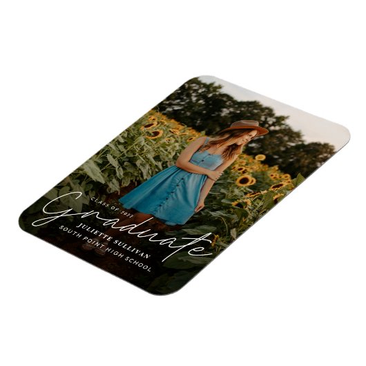 Magnet Flexible Script moderne Diplôme photo simple (Côté Gauche)