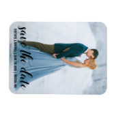 Magnet Flexible Script Moderne Enregistrer La Date Fiançailles Pho (Horizontal)