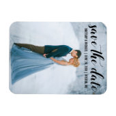 Magnet Flexible Script Moderne Enregistrer La Date Fiançailles Pho (Horizontal)