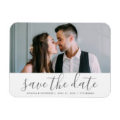 Magnet Flexible Script moderne Enregistrer la date Mariage photo (Horizontal)