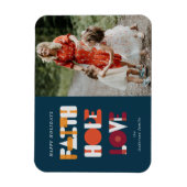 Magnet Flexible Script moderne Faith Hope Love Photo Holiday Magne (Vertical)