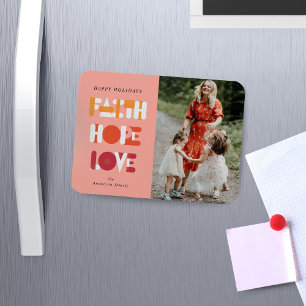Magnet Flexible script moderne foi espoir amour photo vacances aim