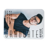 Magnet Flexible Script moderne Guy Trendy Graduation Photo (Horizontal)