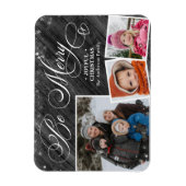 Magnet Flexible Script moderne noir élégant Snowflakes Bokeh Flare (Vertical)