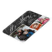 Magnet Flexible Script moderne noir élégant Snowflakes Bokeh Flare (Côté Gauche)