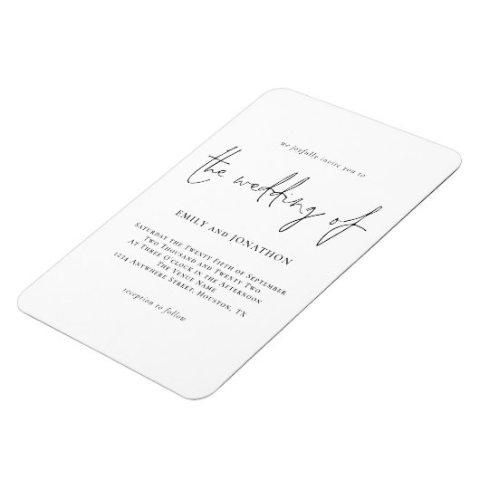 Magnet Flexible Script moderne Noir Noir Noir Mariage Invite Magne (Côté Gauche)