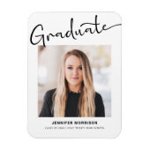 Magnet Flexible Script moderne Photo Graduation Lycée (Vertical)