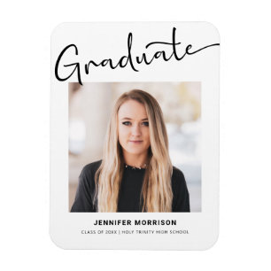 Magnet Flexible Script moderne Photo Graduation Lycée