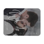 Magnet Flexible Script moderne | Photo romantique Sauvez la date (Horizontal)