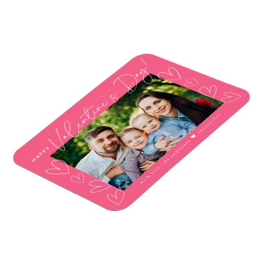 Magnet Flexible Script moderne Pink Saint Valentin photo (Côté Gauche)