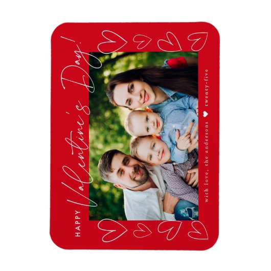 Magnet Flexible Script moderne Red Valentine's Day Photo (Vertical)