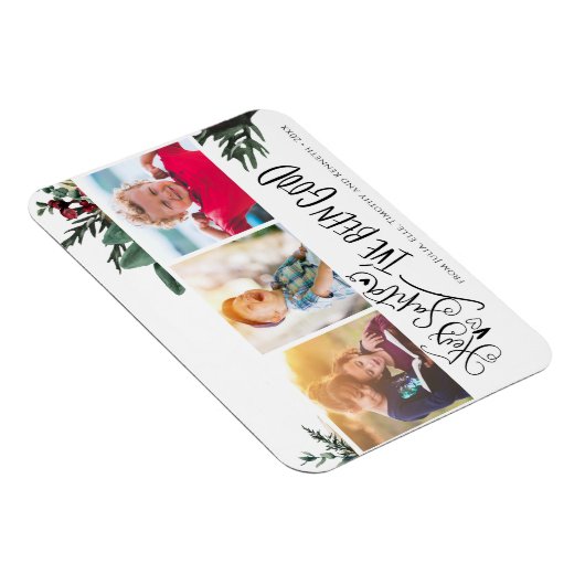 Magnet Flexible Script moderne vert amusant Hey Père Noël Pine Bou (Côté Droit)