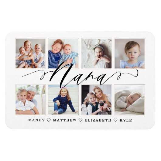 Magnet Flexible Script Nana moderne | Collage photo pour petits en (Horizontal)