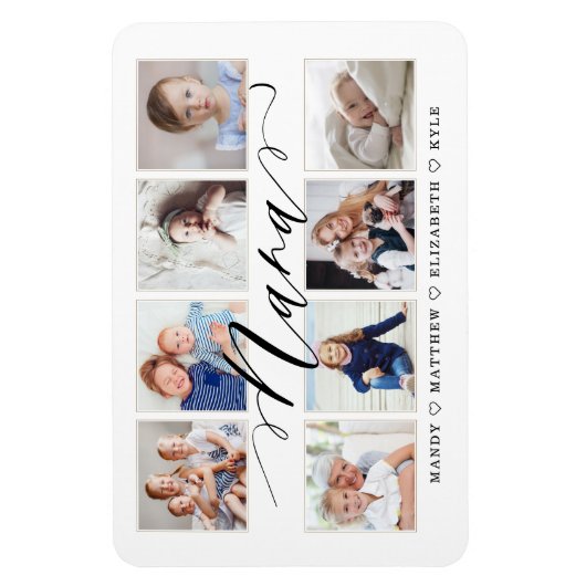 Magnet Flexible Script Nana moderne | Collage photo pour petits en (Vertical)