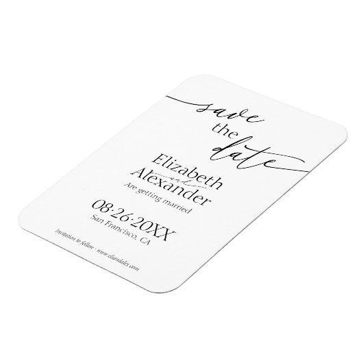 Magnet Flexible Script noir et blanc minimum fantaisie Enregistrer (Côté Gauche)