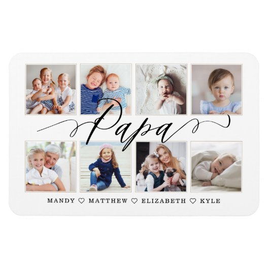 Magnet Flexible Script Papa moderne | Collage photo pour petits en (Horizontal)