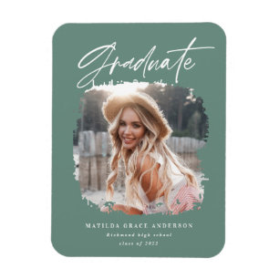 Magnet Flexible Script photo moderne graduation contemporaine vert
